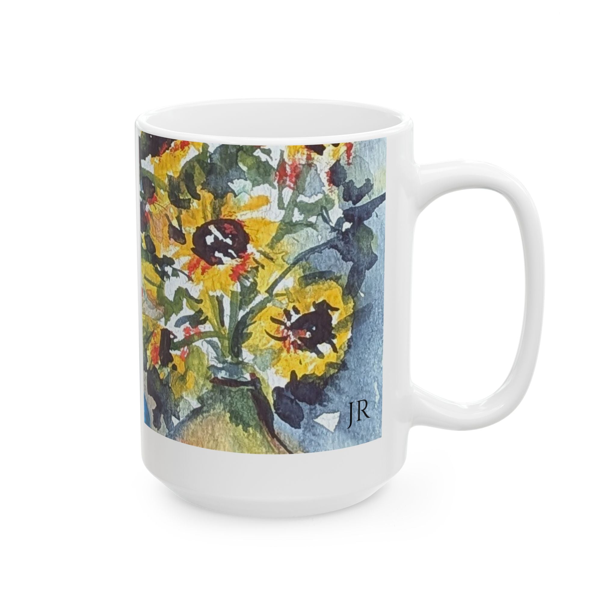 Daisies in a vase Ceramic Mug – Impressionist Bouquet Coffee Cup (11oz & 15oz)