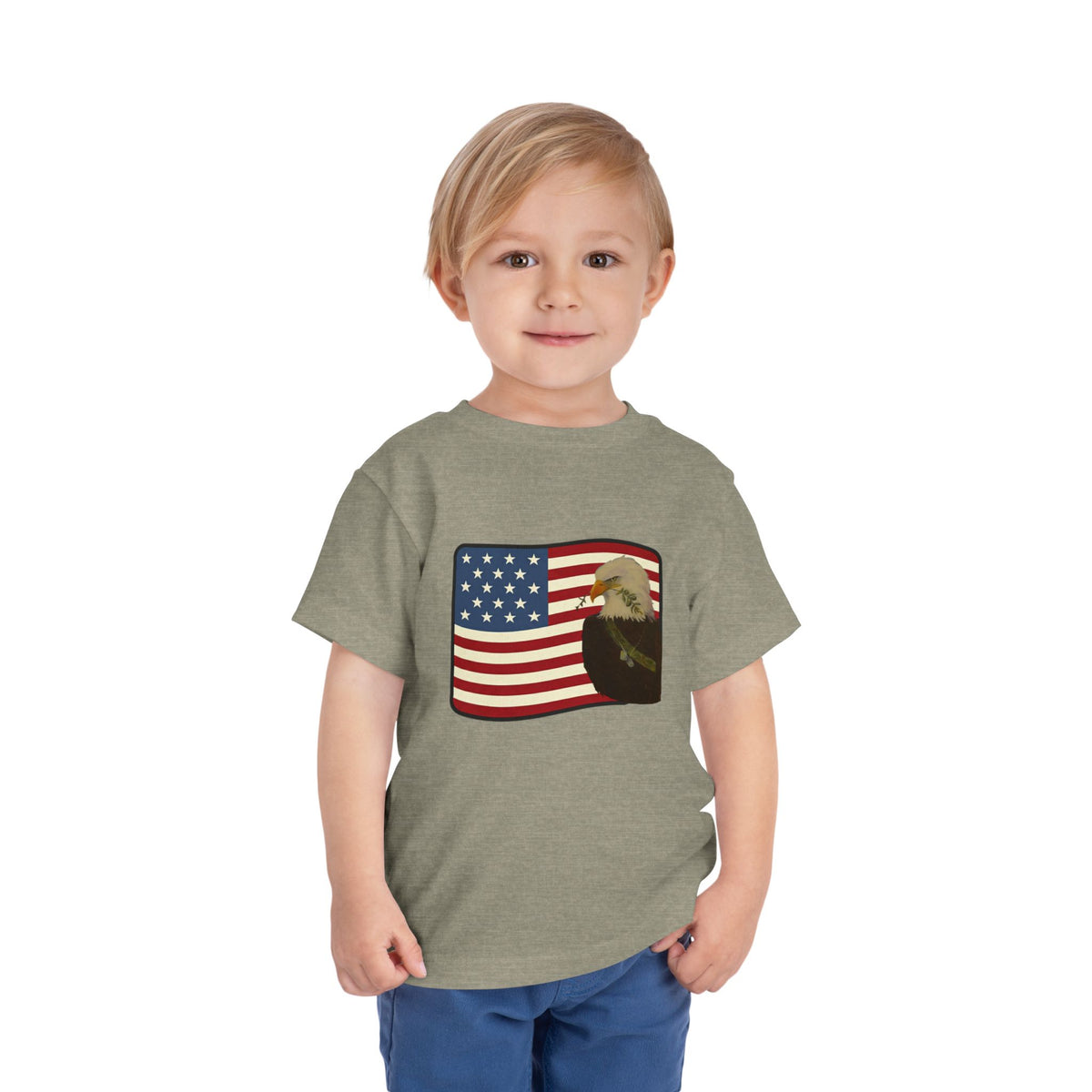 Patriotic Toddler Tee —2T - 5T Patriotic Bald Eagle "USA 2026" Graphic