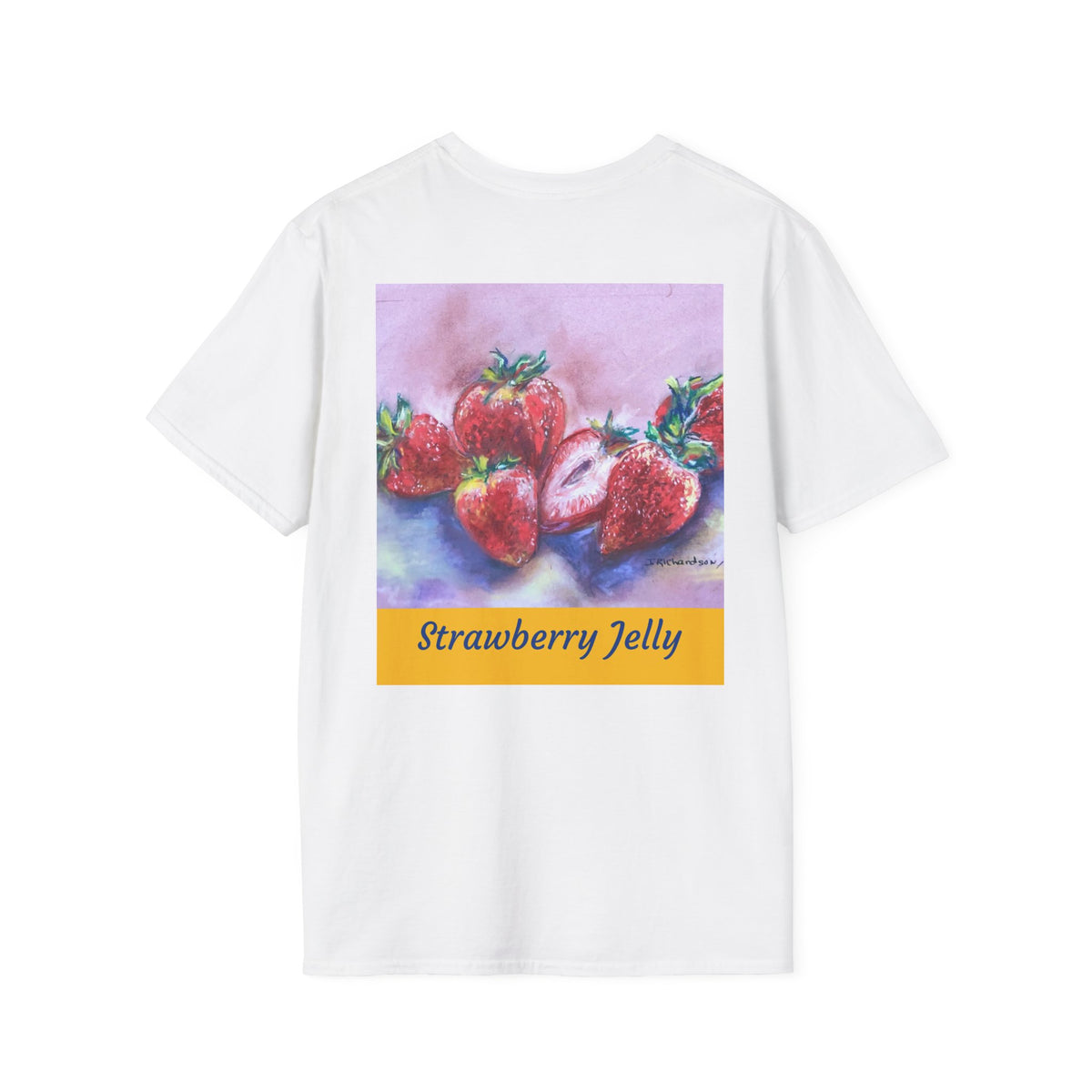 Strawberry Pastel Back Logo T-shirt | Minimal Script Chest Logo Tee