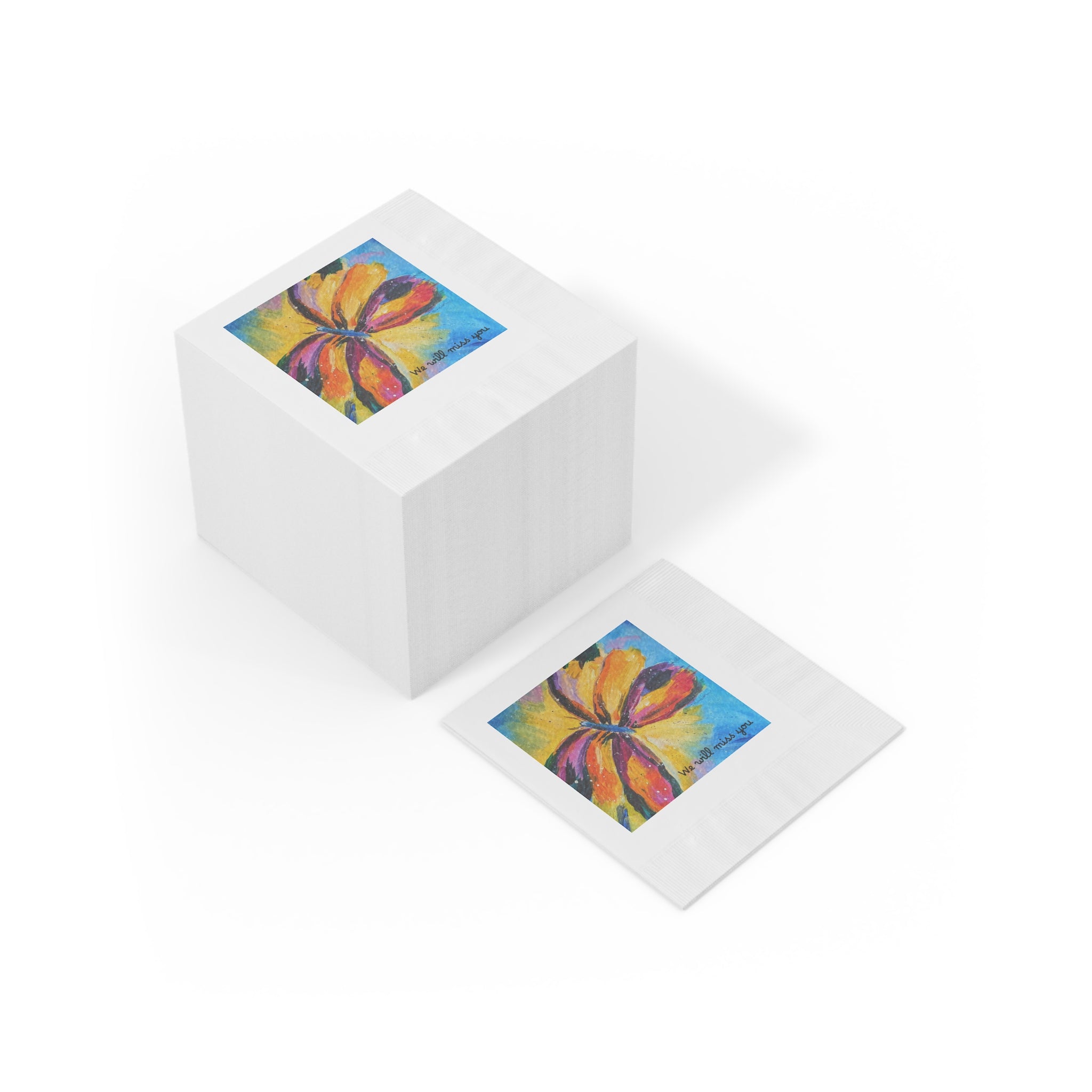 Floral Burst Cocktail Napkins — Colorful Abstract Flower Design