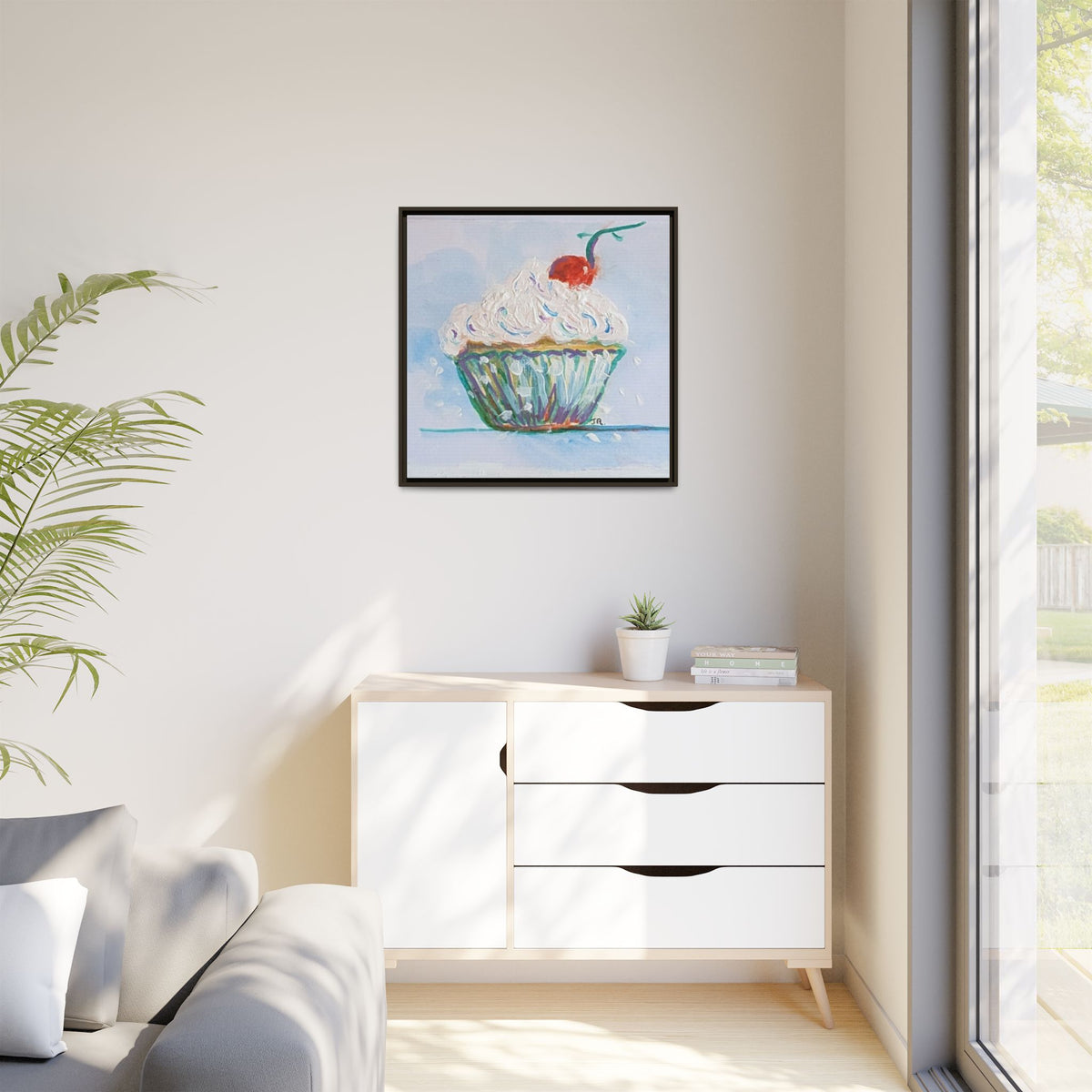 Cupcake Canvas Art Print — Framed Matte Wall Decor