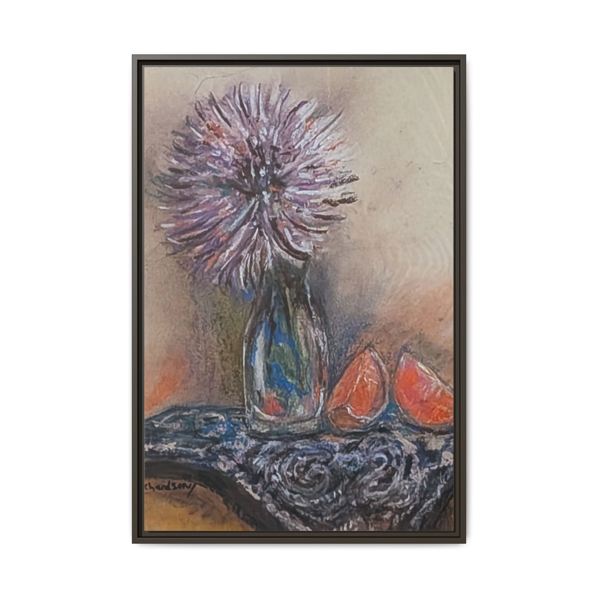Framed Canvas Art — Purple Bloom Still Life