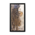 Framed Matte Canvas — "Left Behind Homeless Woman" Watercolor Abstract (Earth Tones)