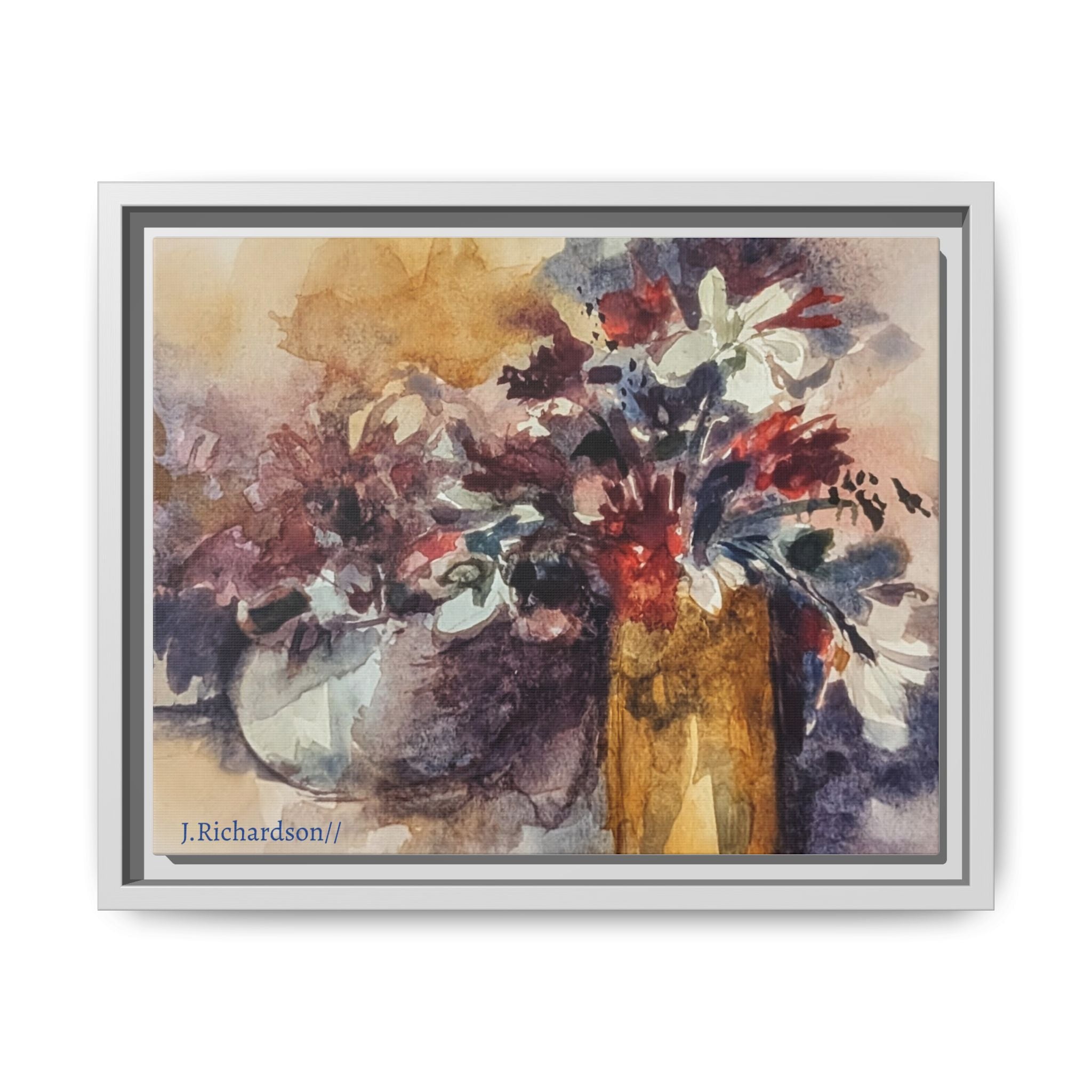 Floral still life Framed Matte Canvas Wall Art