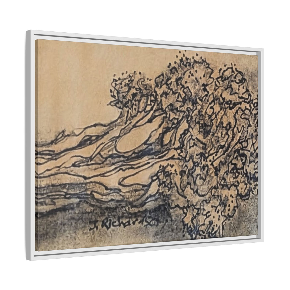 Matte Canvas Wall Art — "Broccoli" Pencil Sketch (Framed)