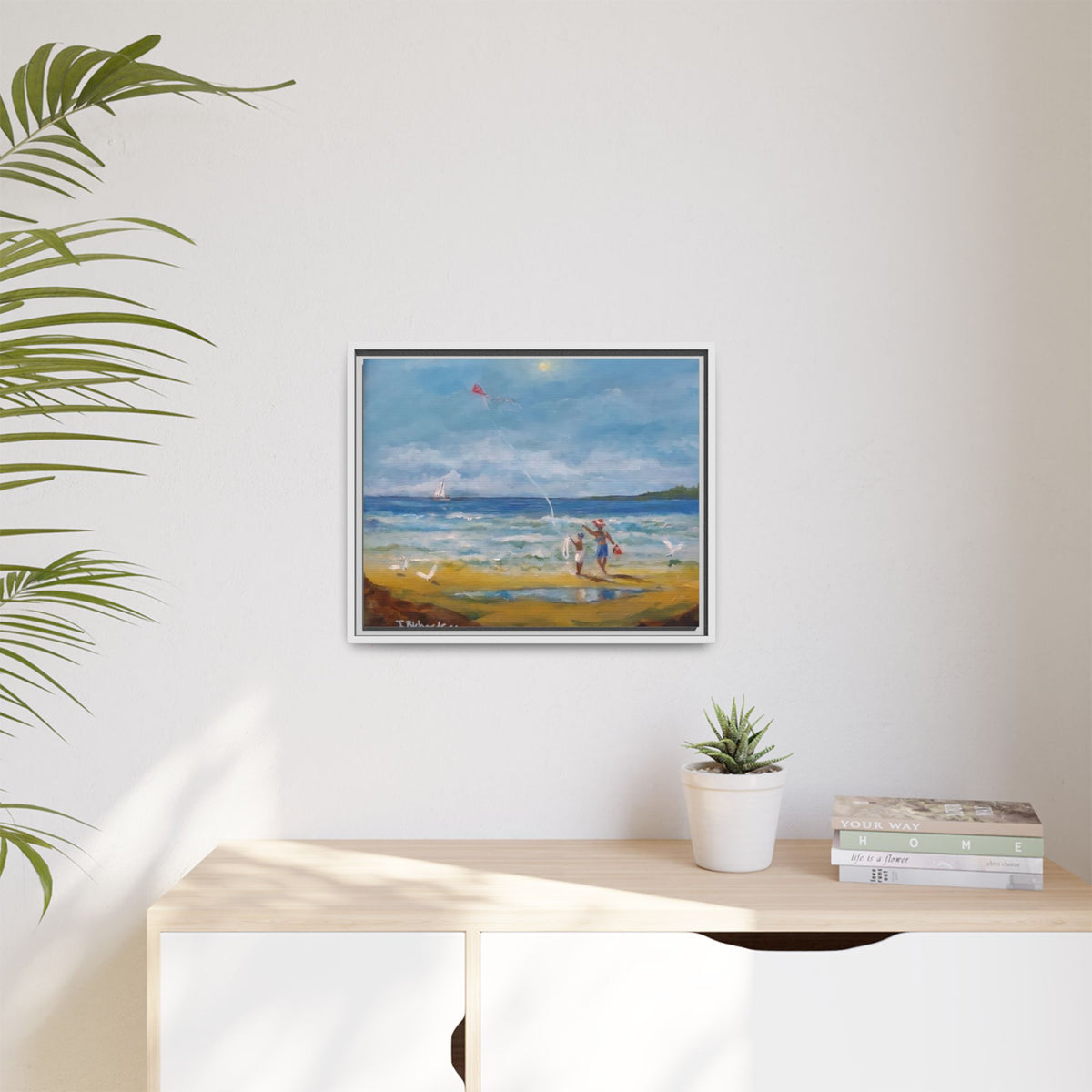 Red Kite Oceanside Framed Matte Canvas Wall Art