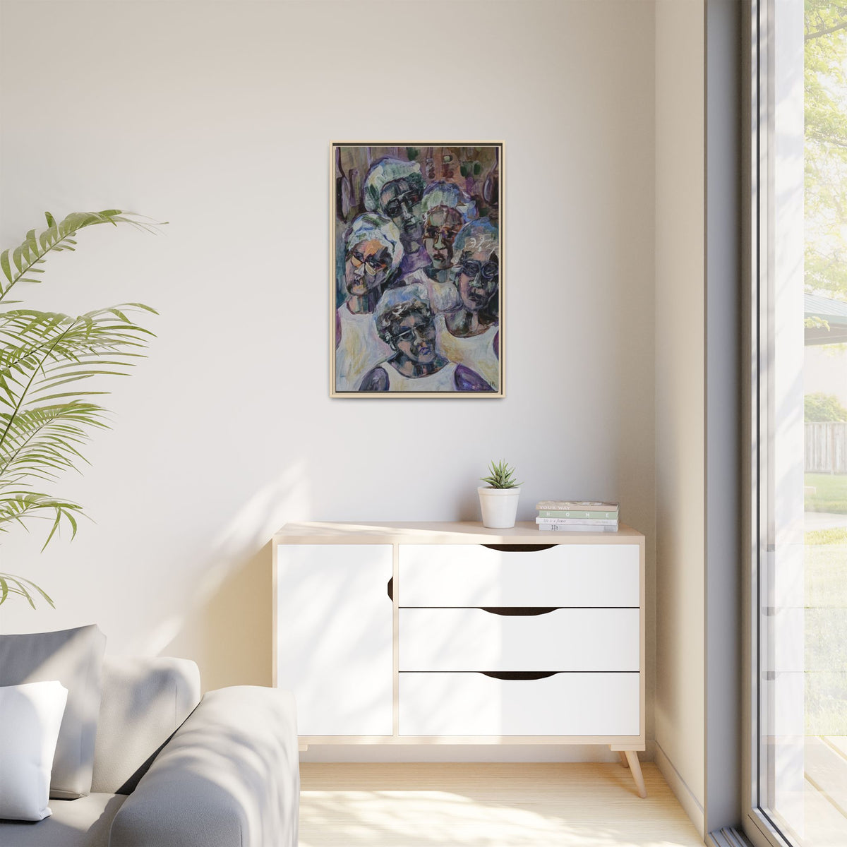 Copy of Framed Matte Canvas Print — Tropical Market Woman Watercolor Art
