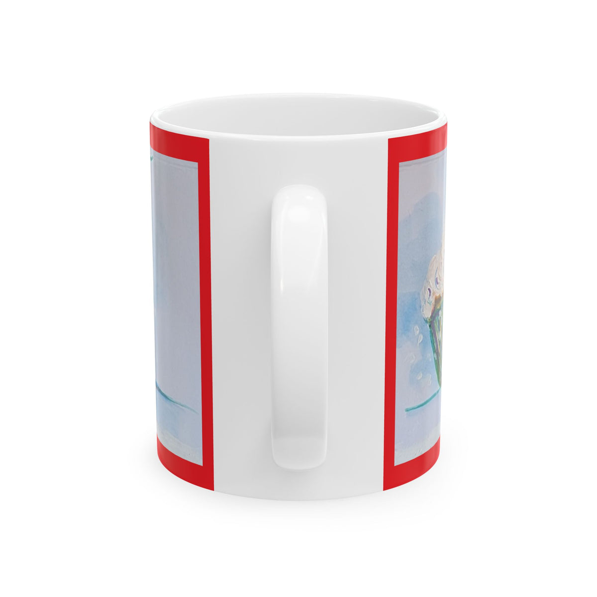 Cupcake Art Ceramic Mug (11oz & 15oz) — Whimsical Personalizable Painted Dessert Coffee Cup