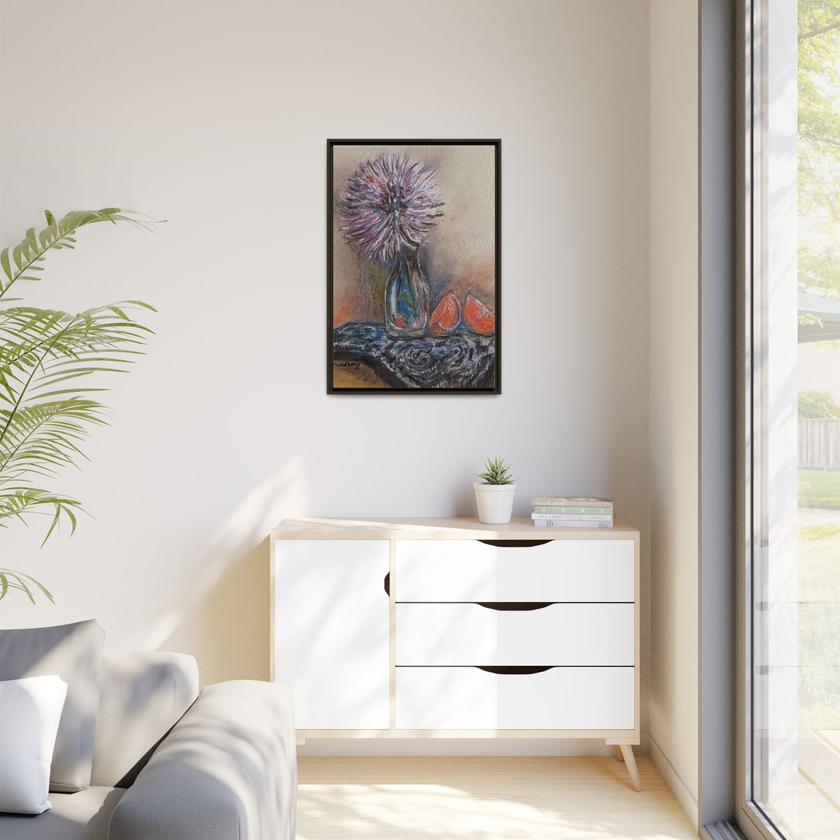 Framed Canvas Art — Purple Bloom Still Life