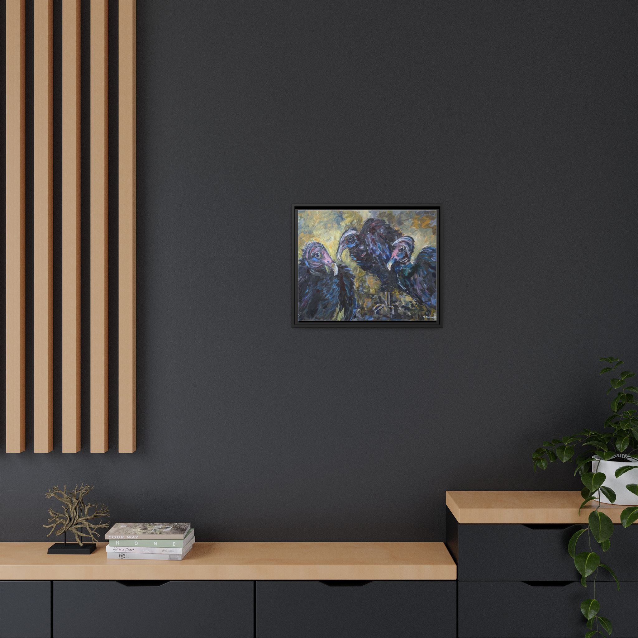 Three Vultures Painting Matte Canvas