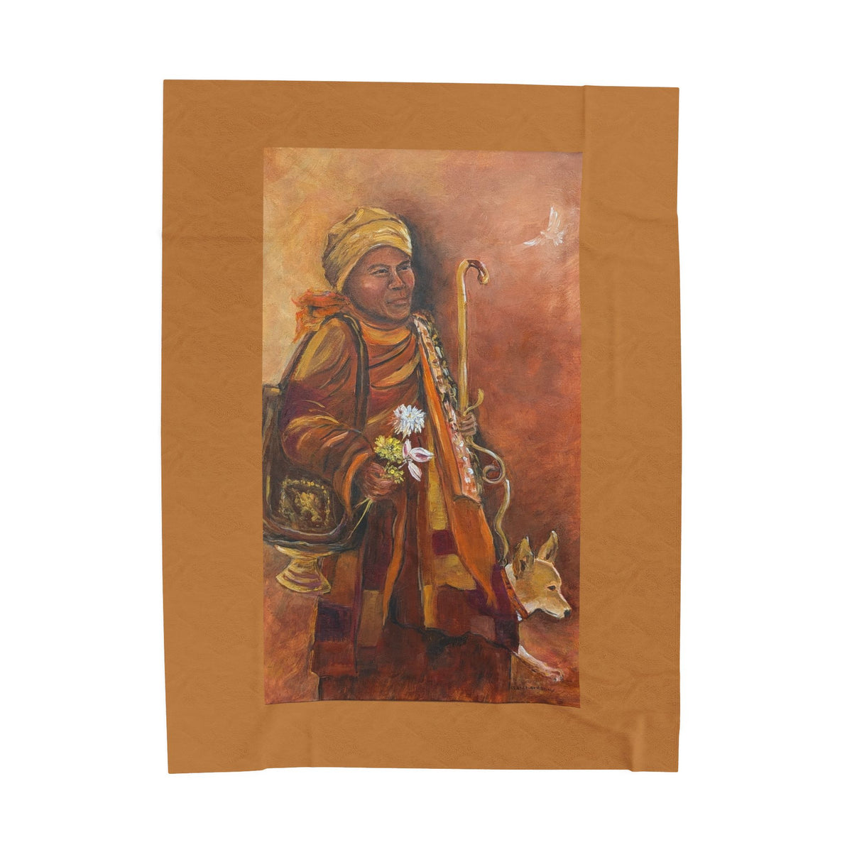 The Monk's Peaceful Velveteen Blanket