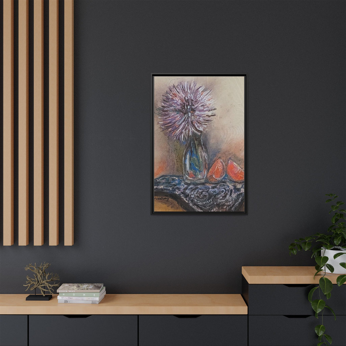 Framed Canvas Art — Purple Bloom Still Life