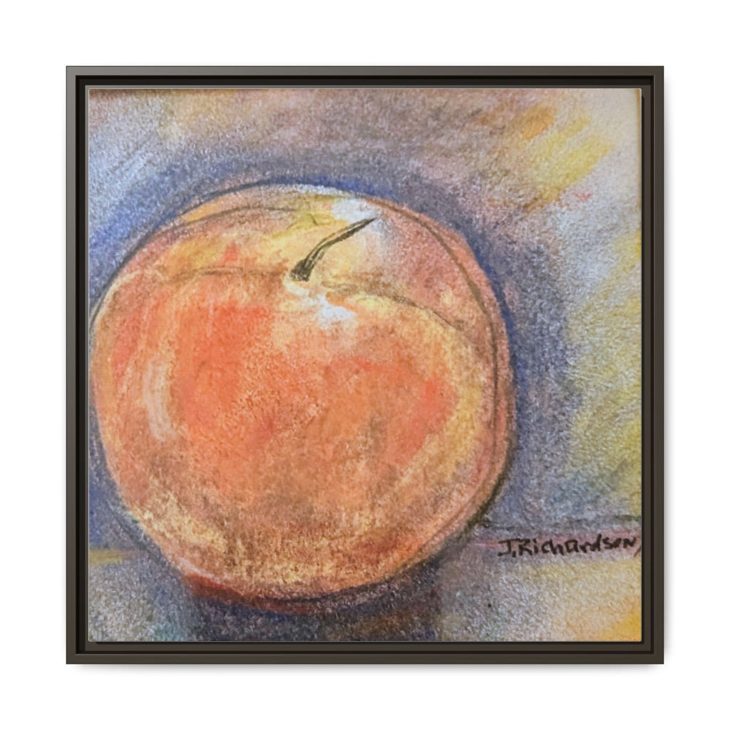 Peach Pastel Painting Framed Matte Canvas
