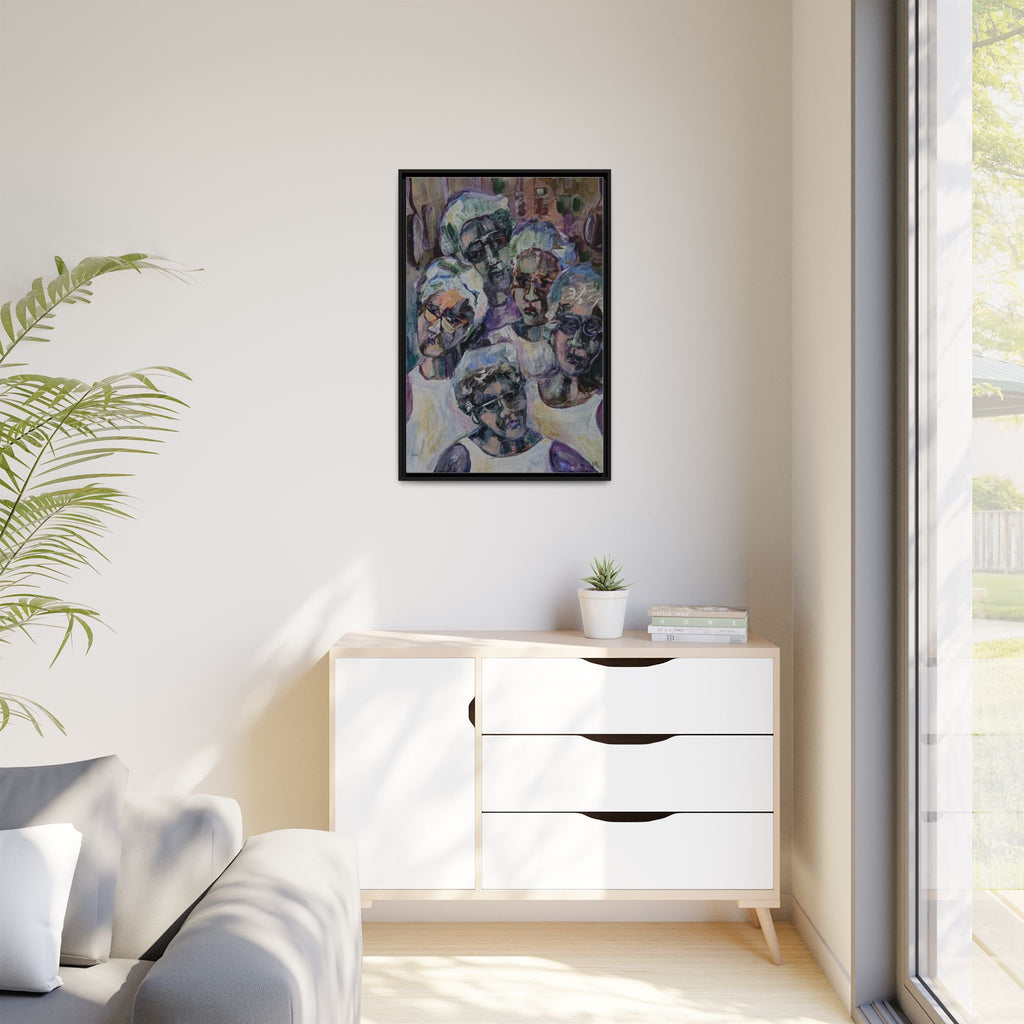 Copy of Framed Matte Canvas Print — Tropical Market Woman Watercolor Art