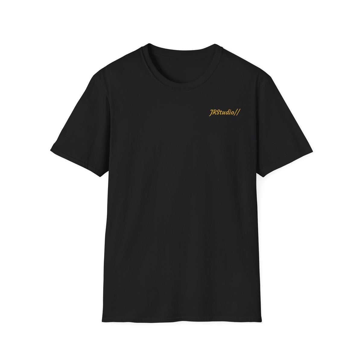 Bird in Flight 'flyin' hi!' Script Logo Chest Print T-Shirt | Minimalist Back Design