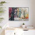 Forest Winter Walk Scene Framed Matte Canvas, | Multi-Color Wall Art