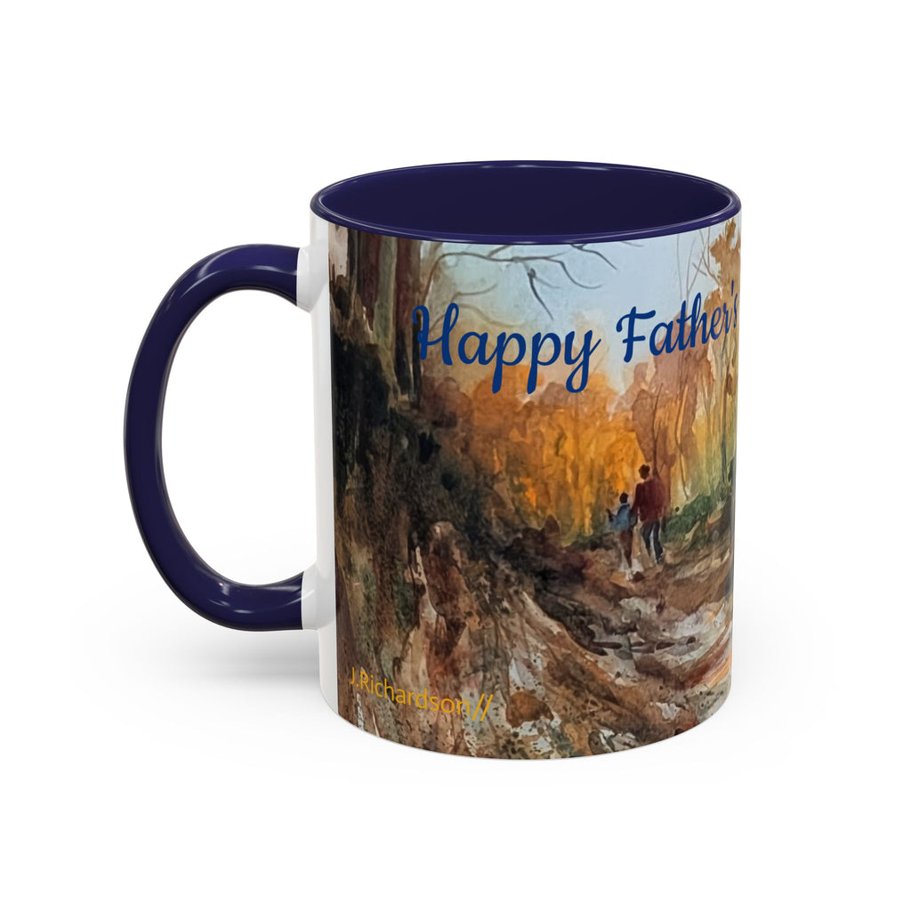 Autumn Woodland Coffee Mug — Painterly Fall Forest Trail Accent Mug