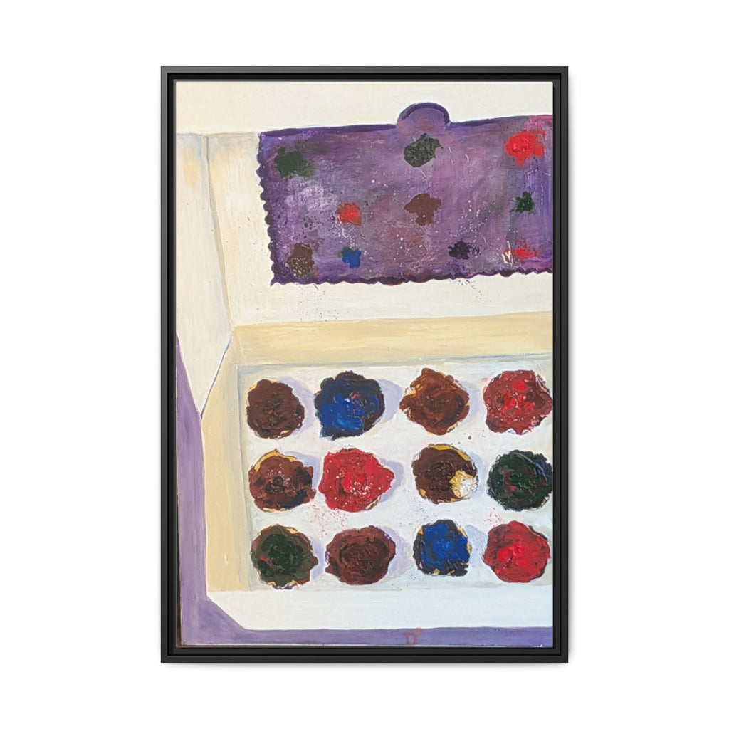 Box of Cupcakes — Framed Matte Canvas Wall Art