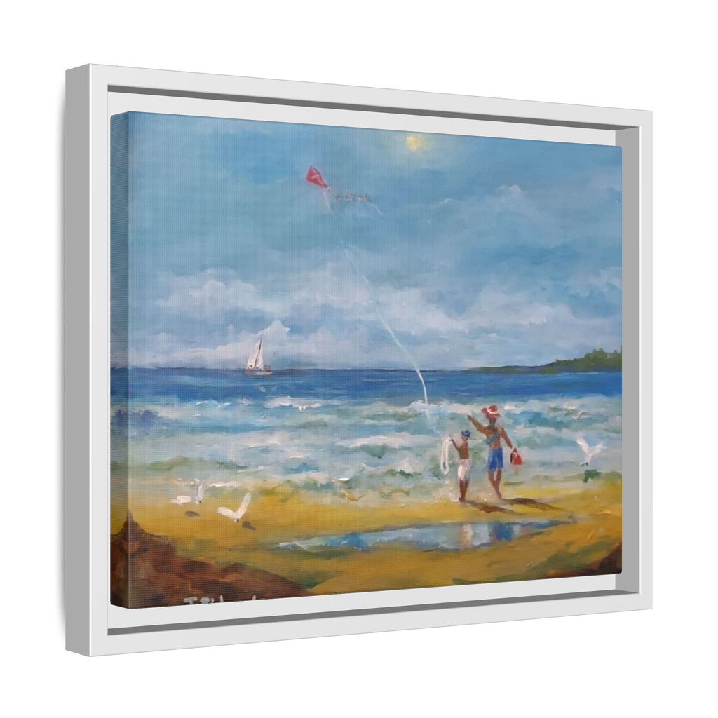 Red Kite Oceanside Framed Matte Canvas Wall Art