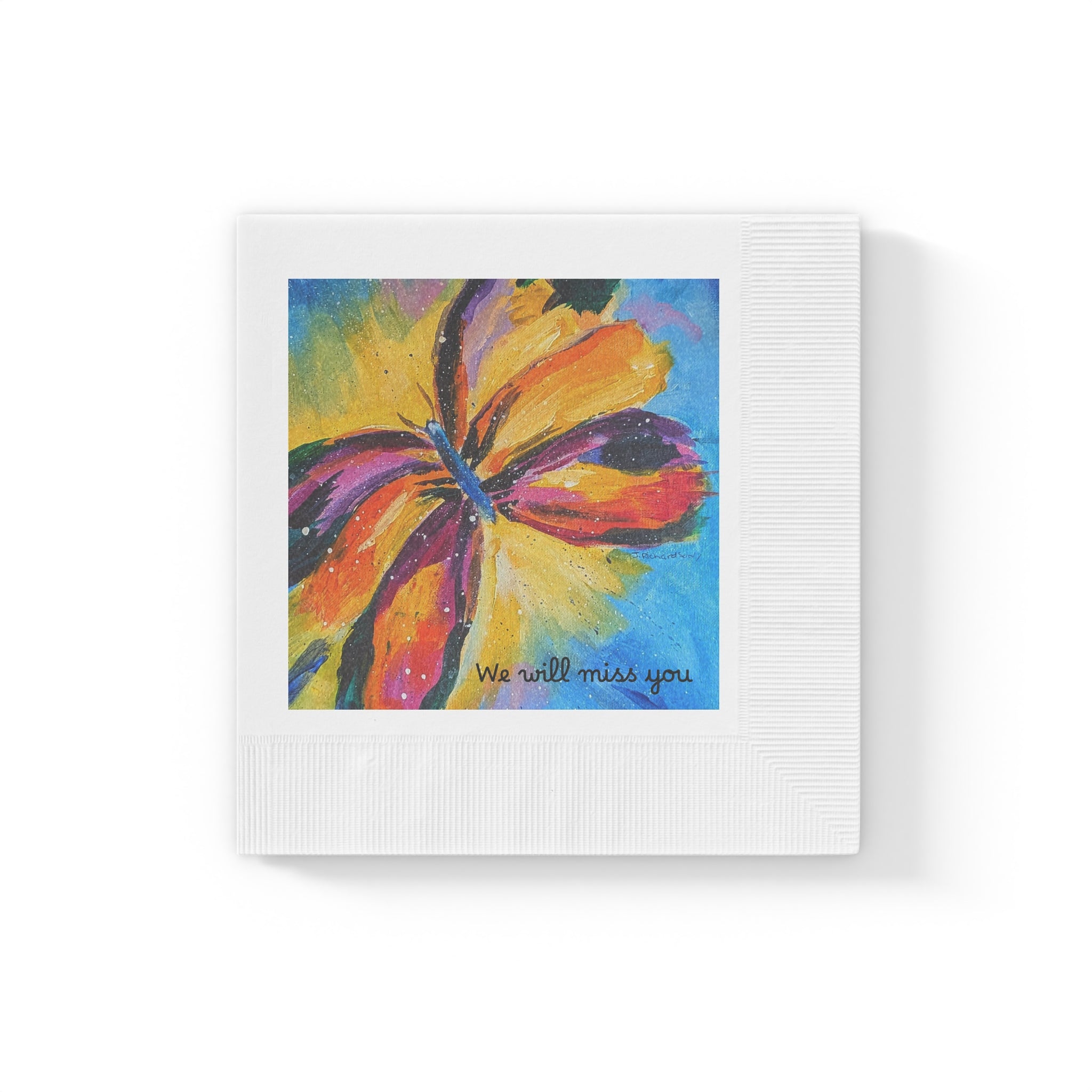 Floral Burst Cocktail Napkins — Colorful Abstract Flower Design