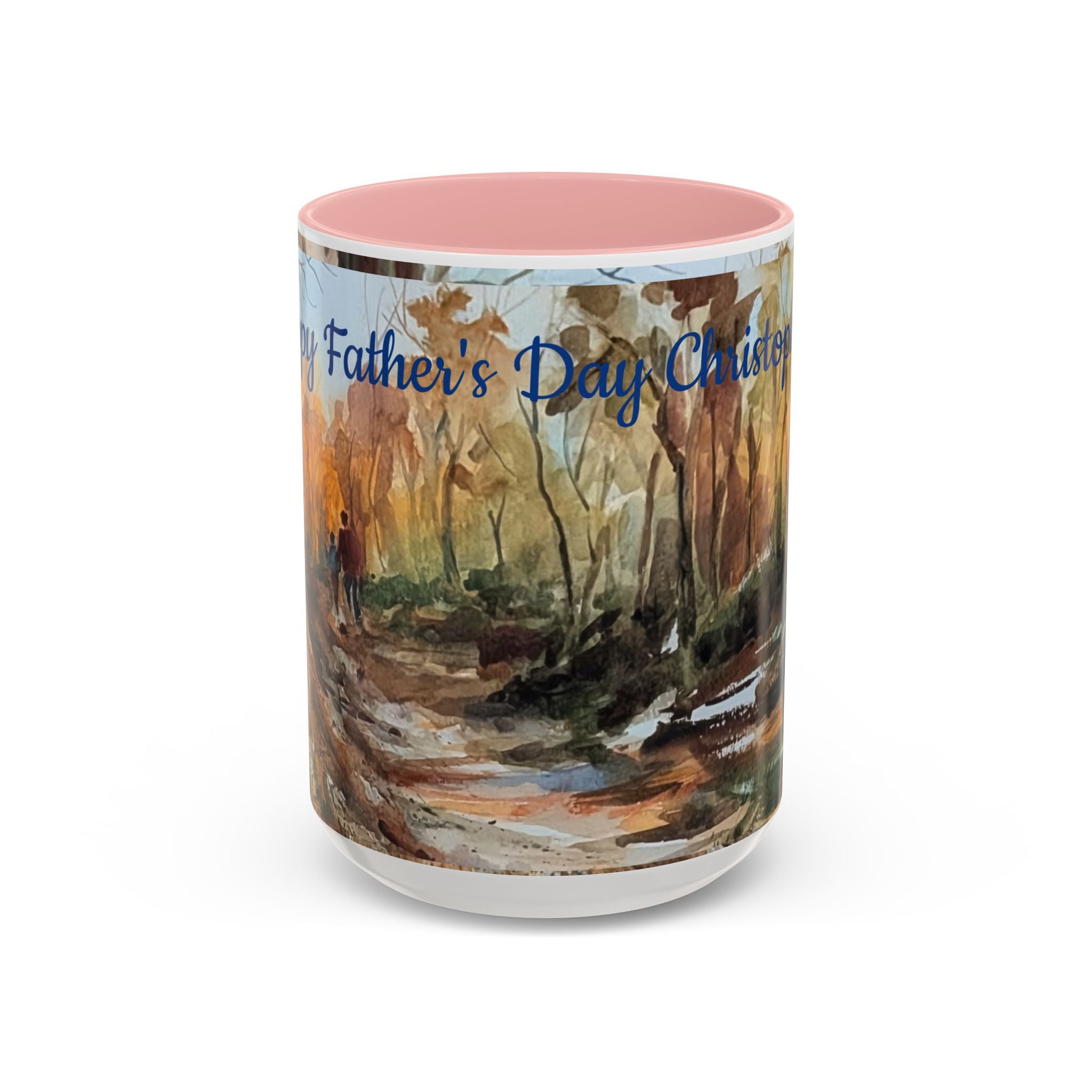 Autumn Woodland Coffee Mug — Painterly Fall Forest Trail Accent Mug