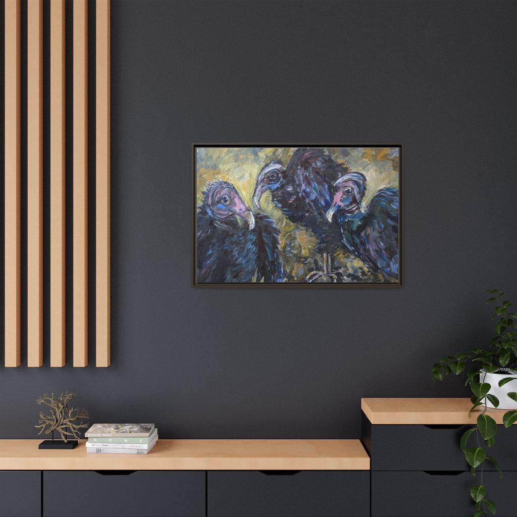 Three Vultures Painting Matte Canvas
