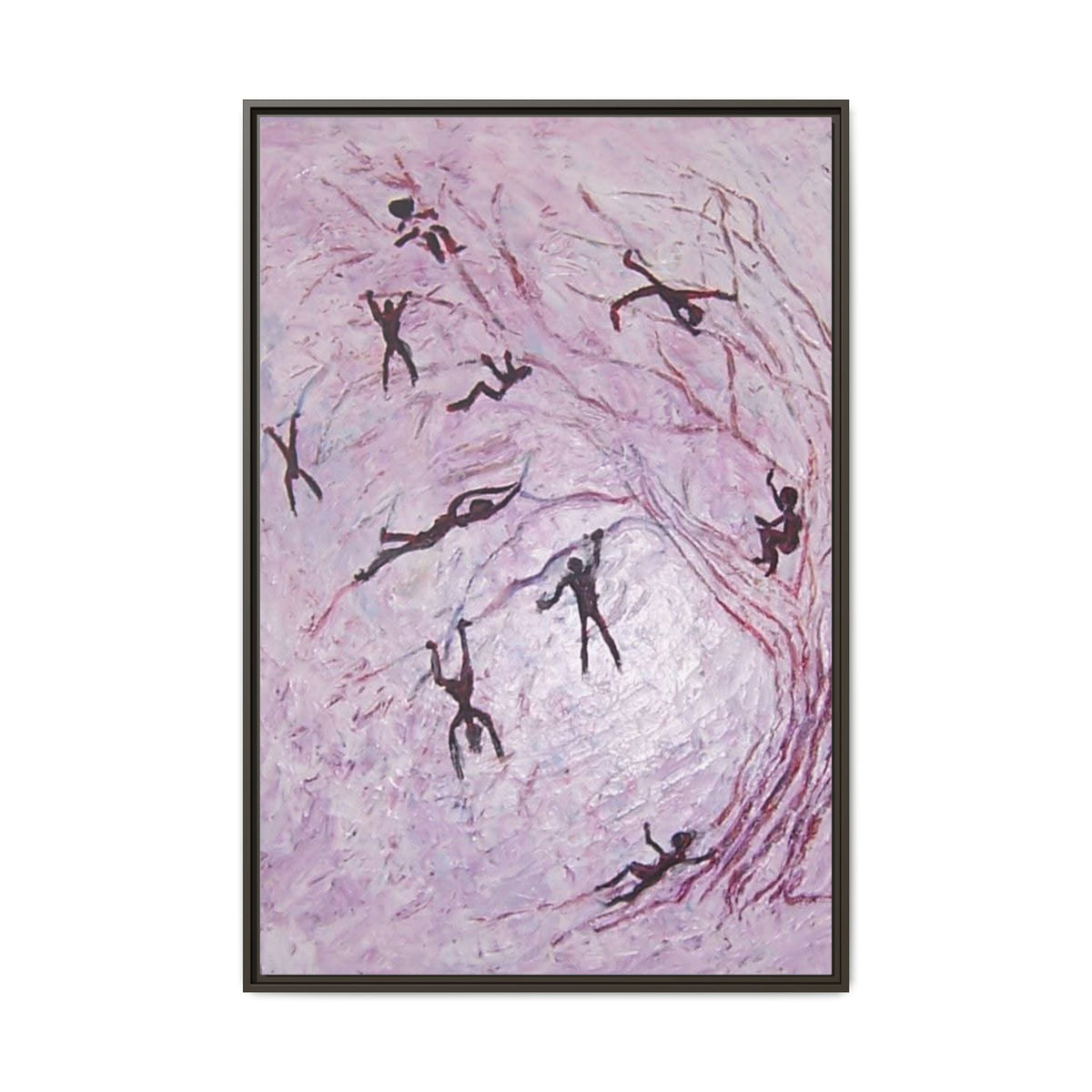 Abstract Falling Figures Matte Canvas Print (Framed)