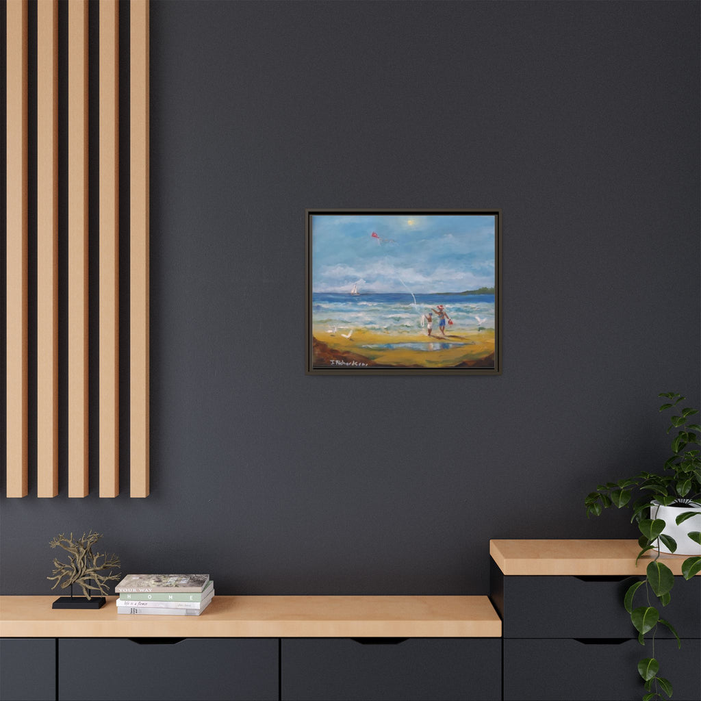 Red Kite Oceanside Framed Matte Canvas Wall Art