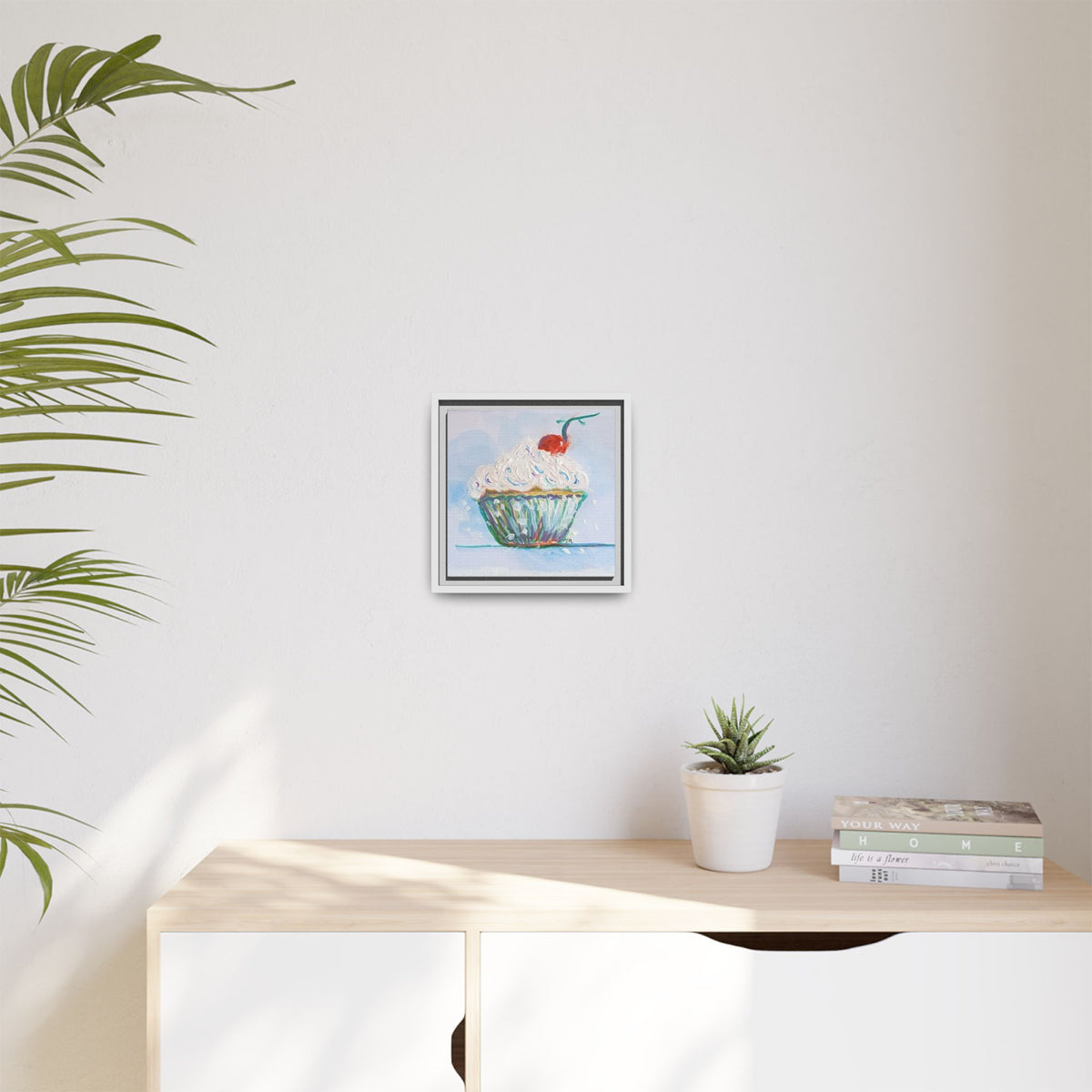 Cupcake Canvas Art Print — Framed Matte Wall Decor