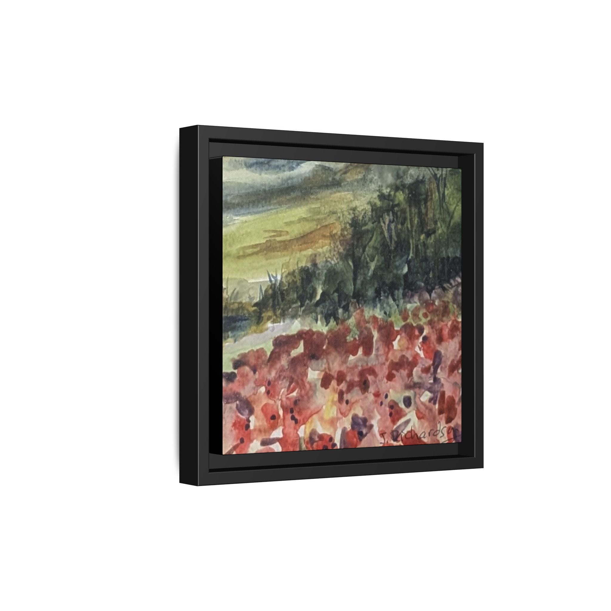 Framed Poppies landscape Matte Canvas,   Multi-color frames)