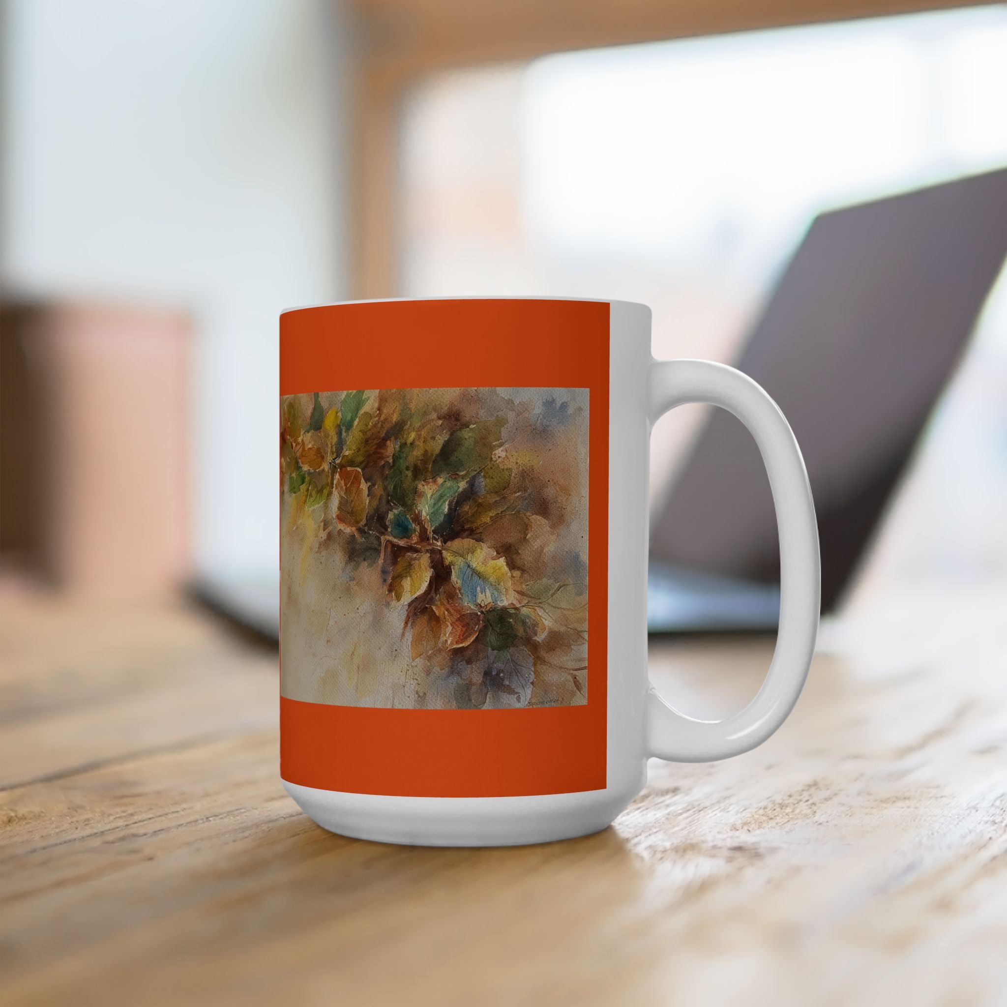 Autumn Leaves Watercolor Mug | Ceramic Mug