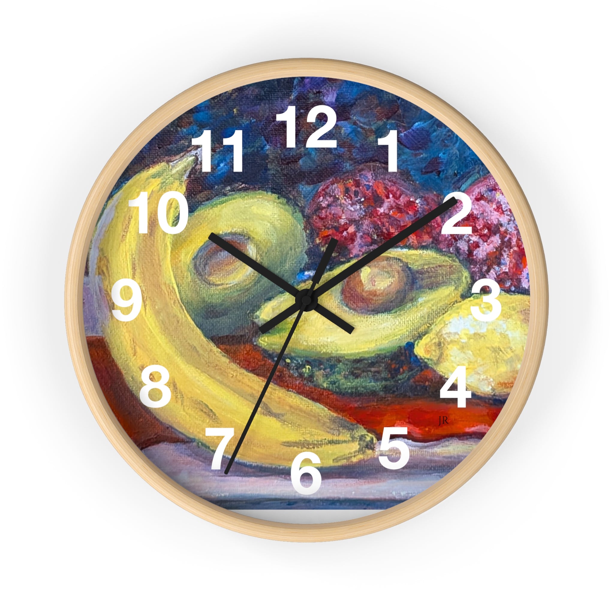 Fruit Still Life Wall Clock — Colorful Fruit Art Home Decor