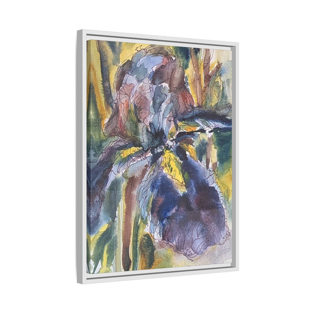 Framed Watercolor Iris Matte Canvas Wall Art