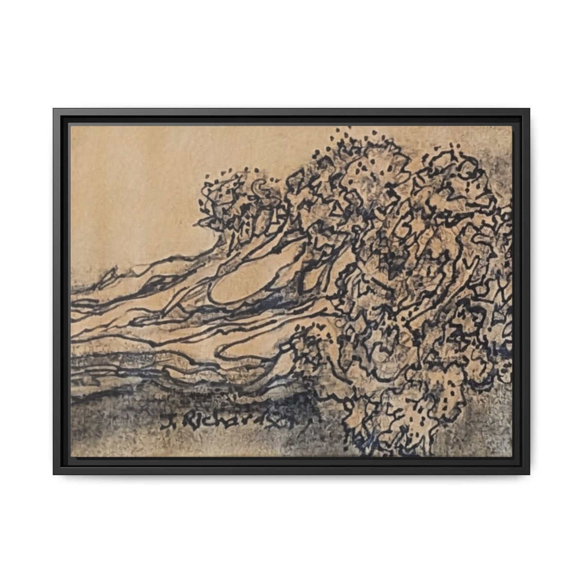 Matte Canvas Wall Art — "Broccoli" Pencil Sketch (Framed)