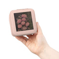 Peonies, original still life, tops a compact Jewelry Travel Case — Pink Portable Organizer with Ring & Earring Compartments