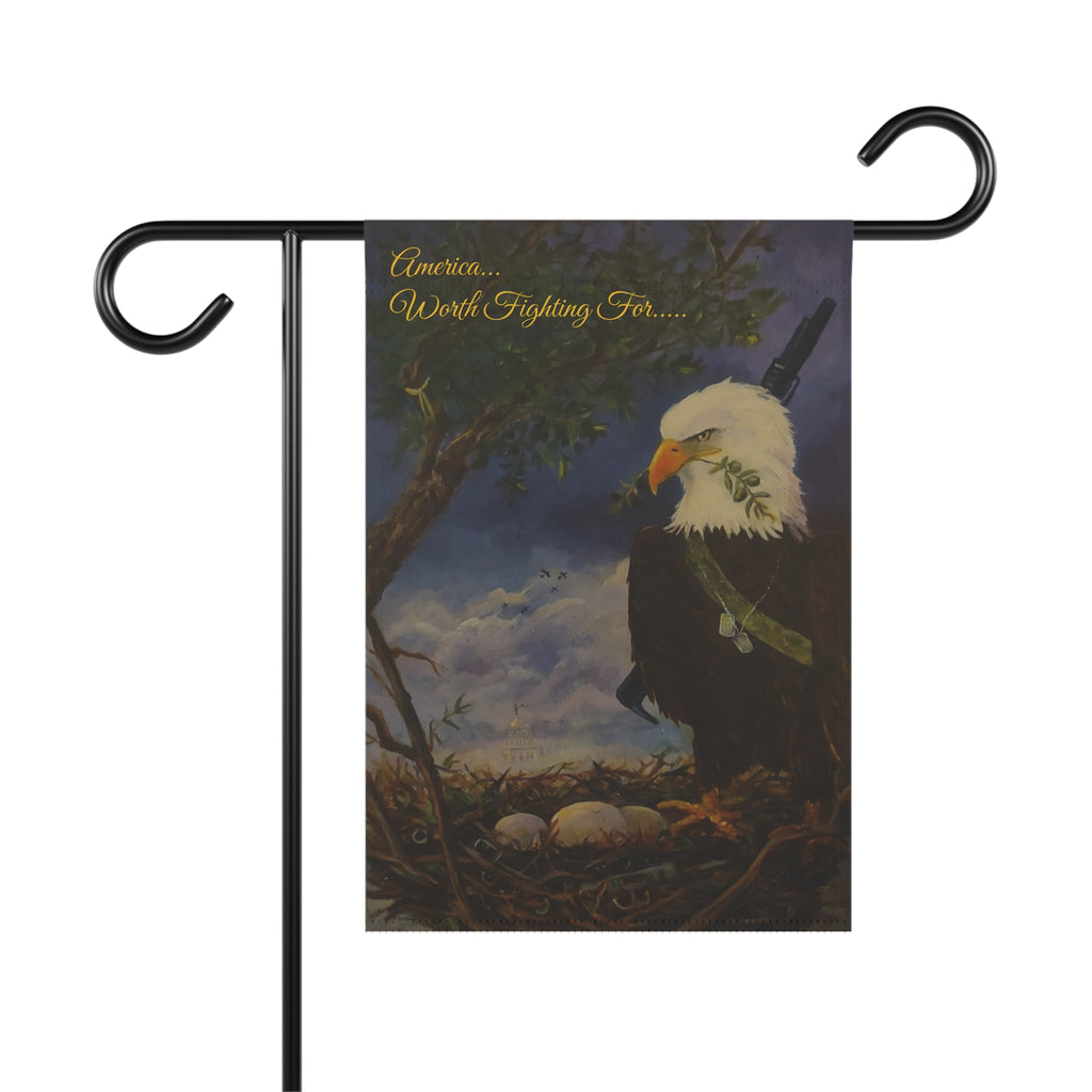 Patriotic Eagle Garden Flag | Garden Banner, Americana Nest Artwork