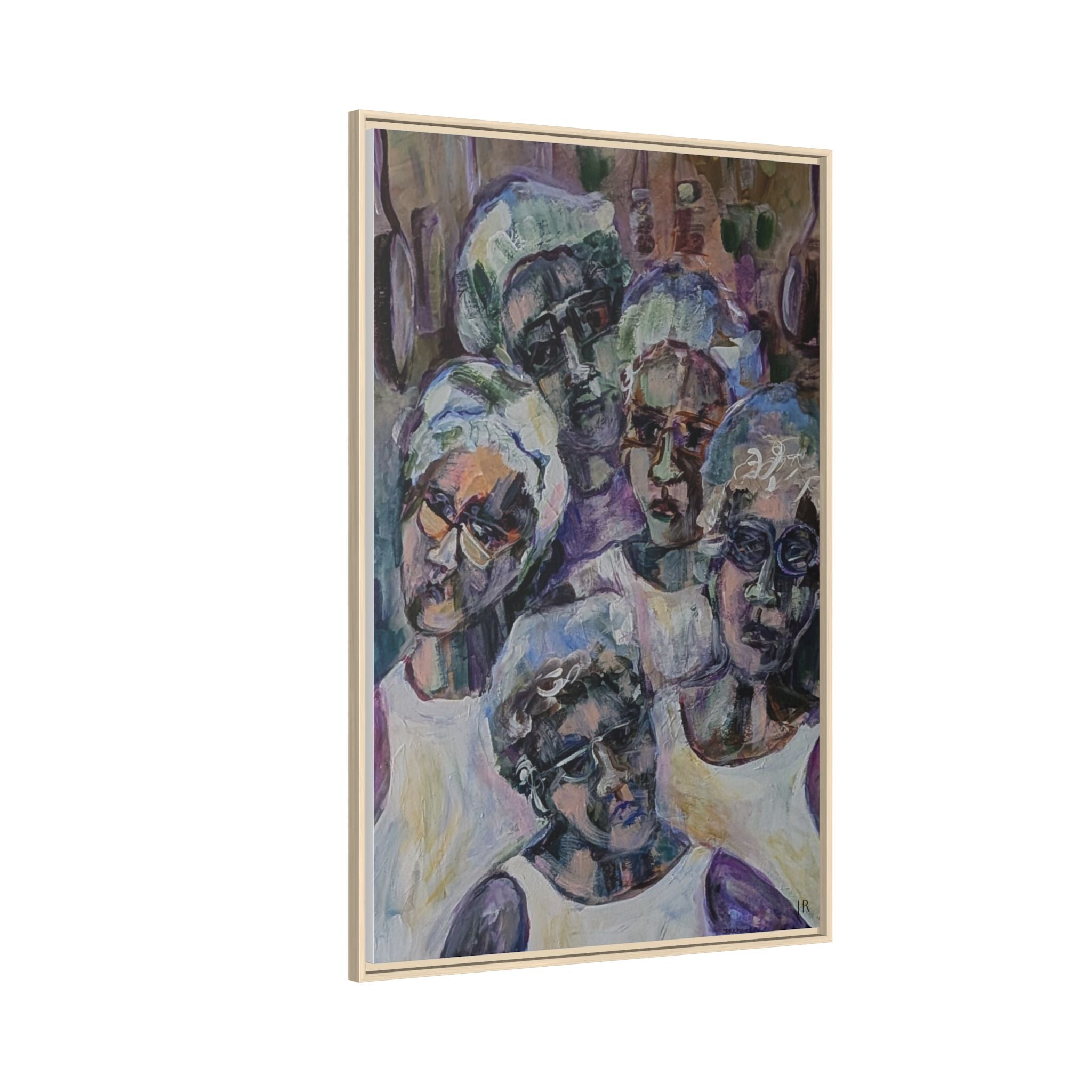 Copy of Framed Matte Canvas Print — Tropical Market Woman Watercolor Art