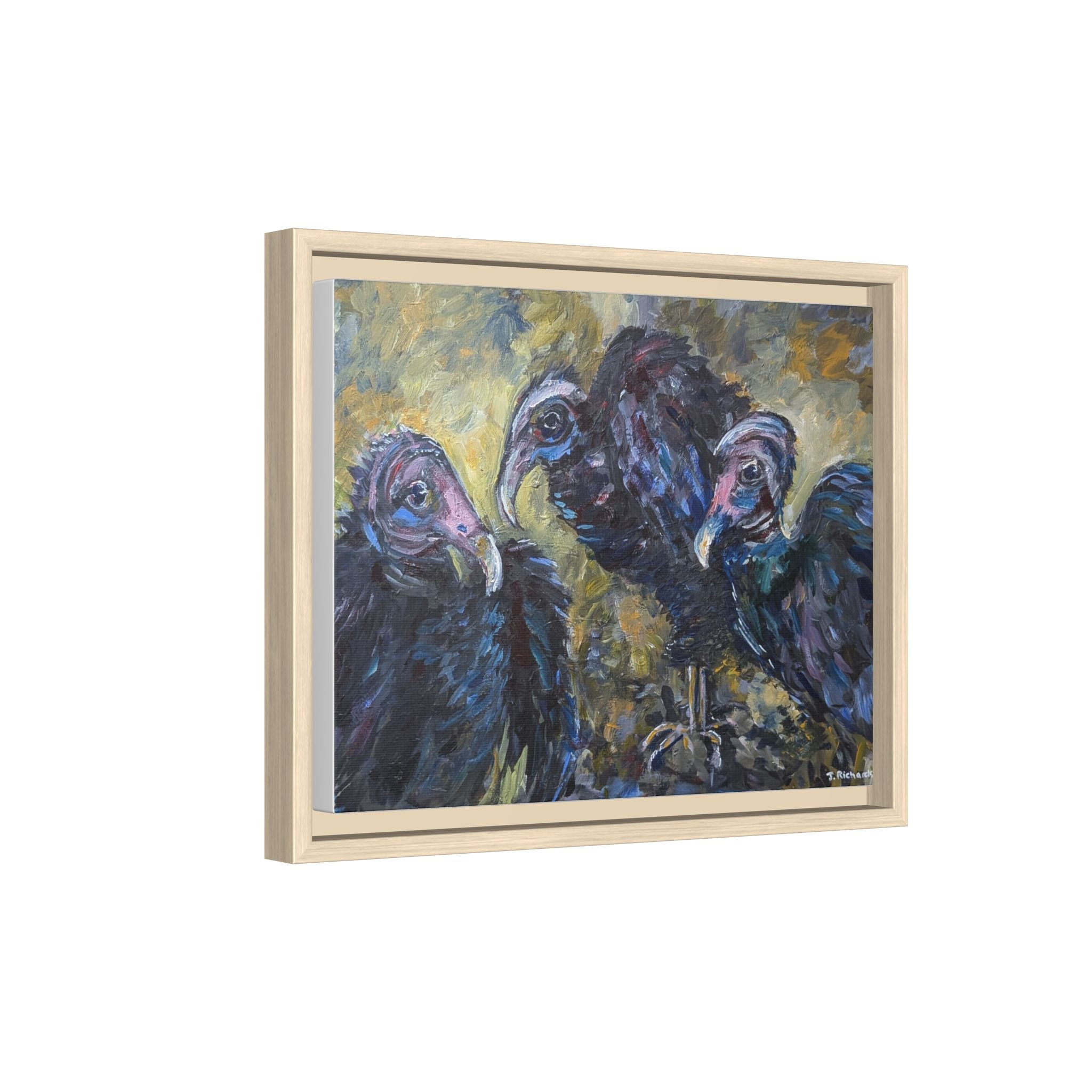 Three Vultures Painting Matte Canvas