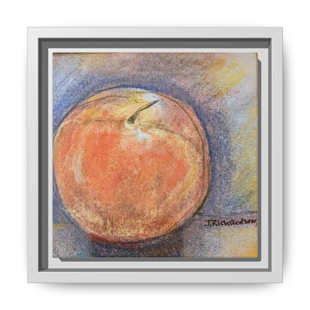 Peach Pastel Painting Framed Matte Canvas