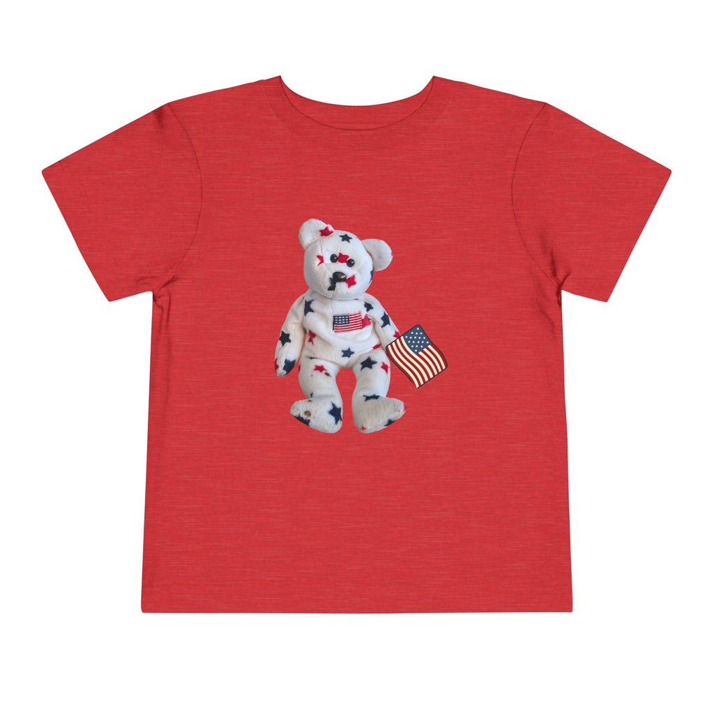Beanie Bear Patriotic Toddler Tee —2T - 5T Patriotic Bald Eagle "USA 2026" Graphic