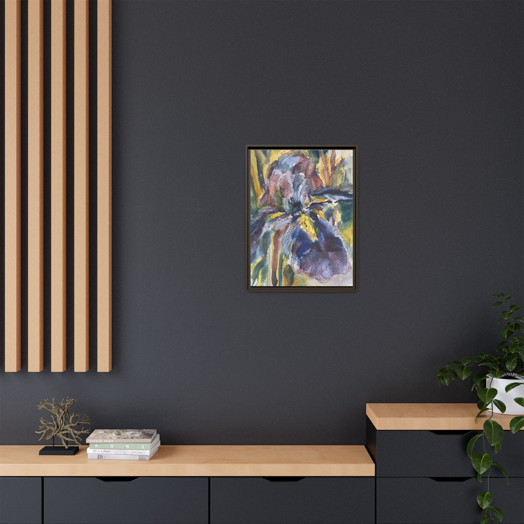 Framed Watercolor Iris Matte Canvas Wall Art