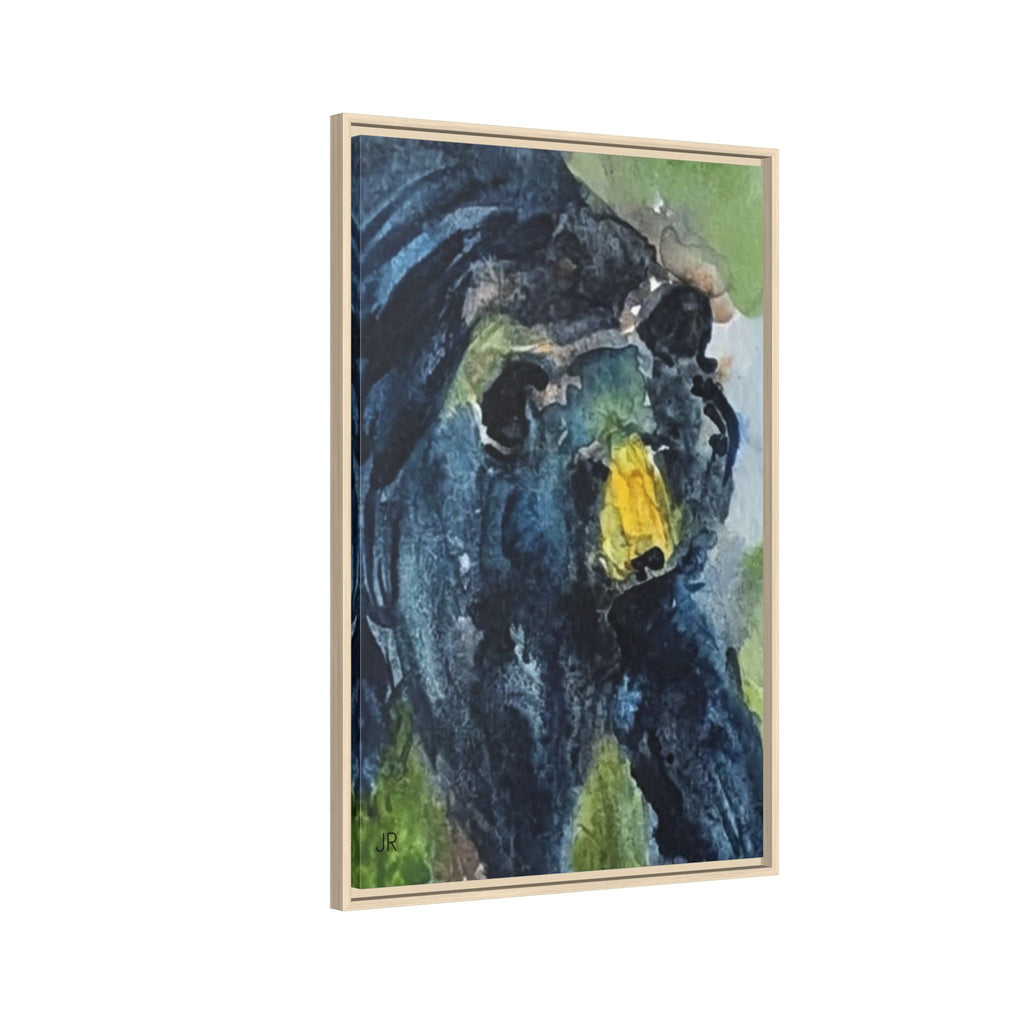 Framed Matte Canvas Black Bear Watercolor Art Print