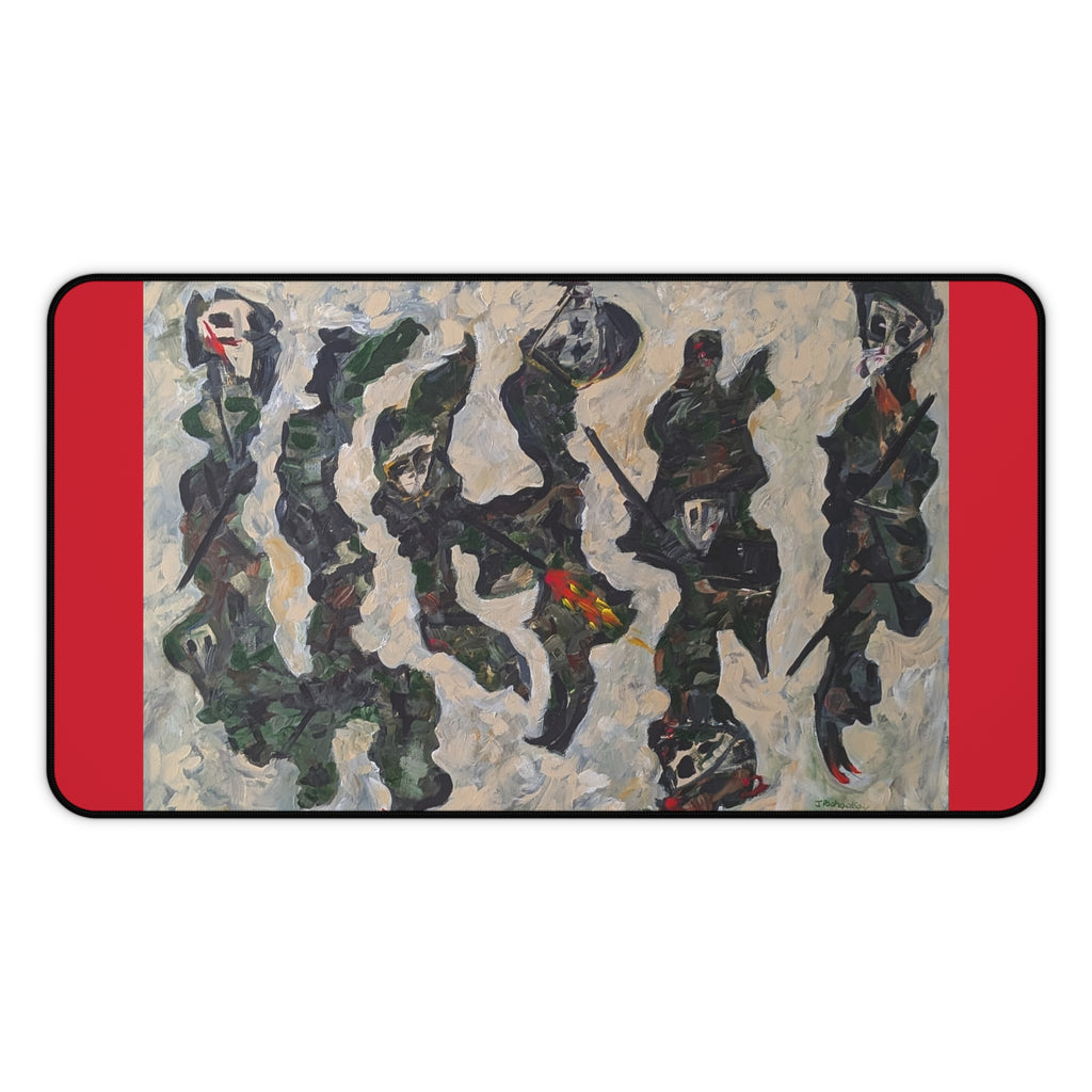 Abstract Distorted Figures Desk Mat | Modern Art Desk Pad