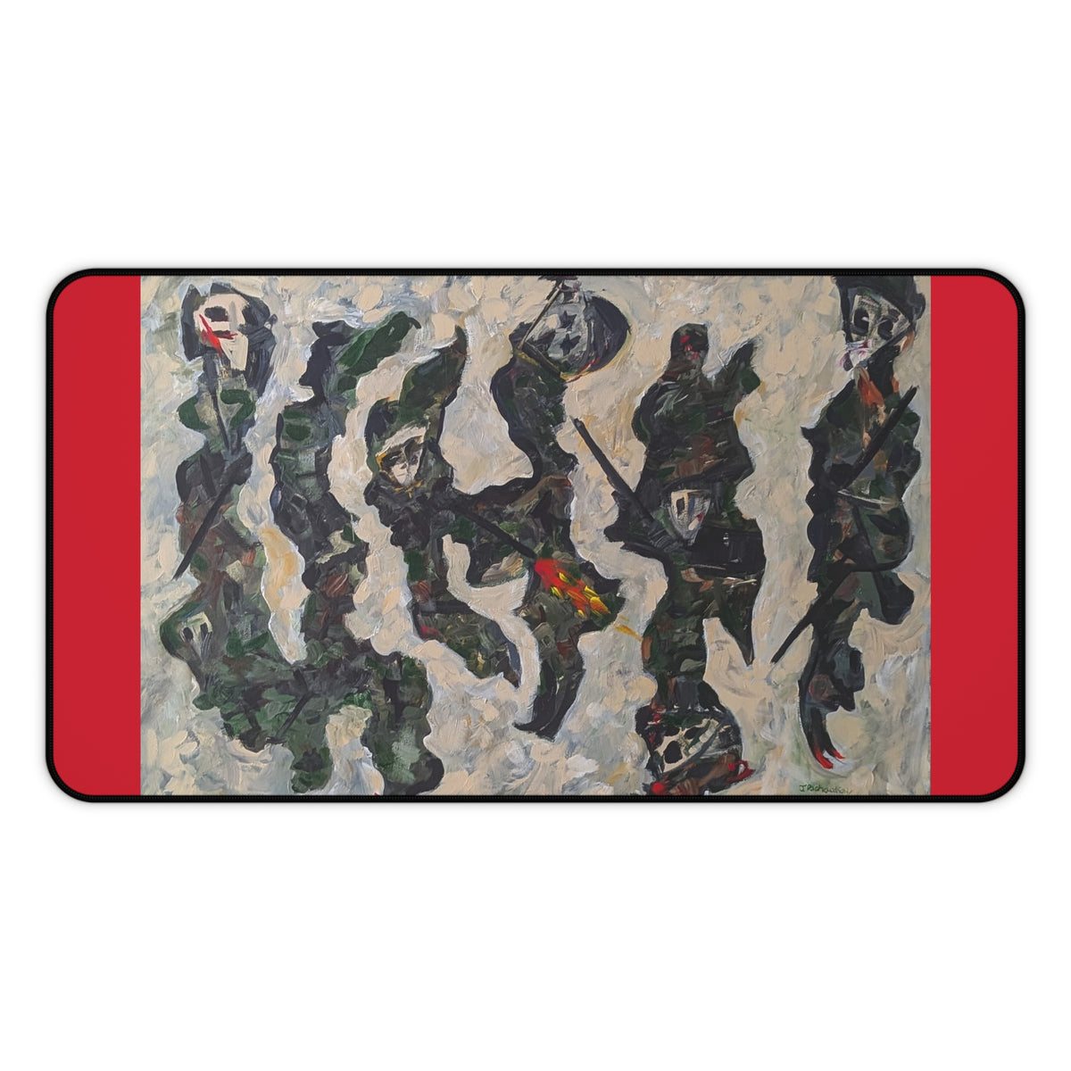 Abstract Distorted Figures Desk Mat | Modern Art Desk Pad