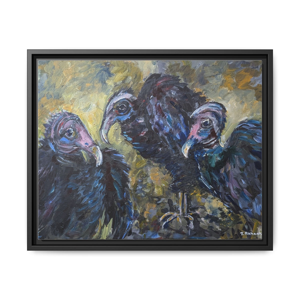 Three Vultures Painting Matte Canvas