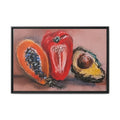 Pepper, Papaya, Avocado Still Life Matte Canvas (Framed)