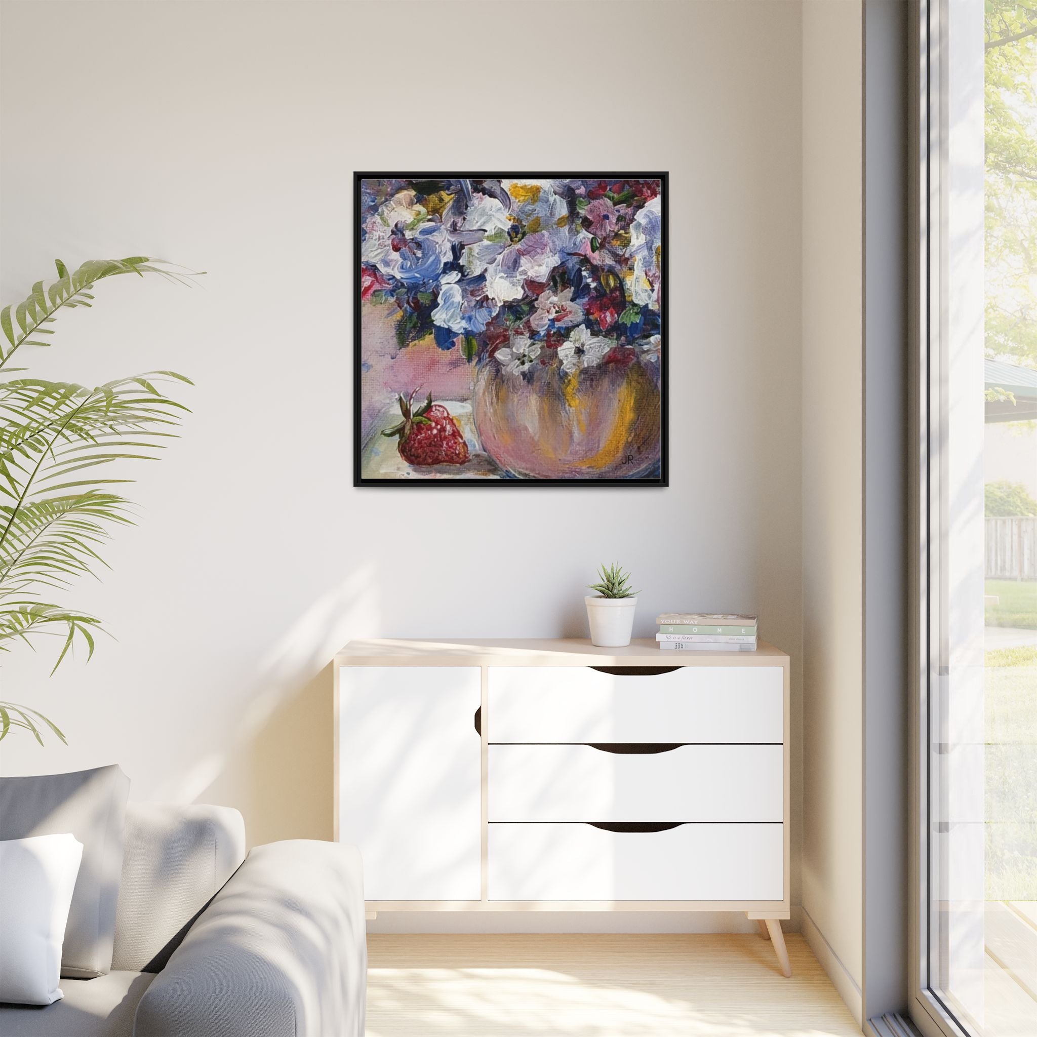 Framed Floral Still Life Matte Canvas Print