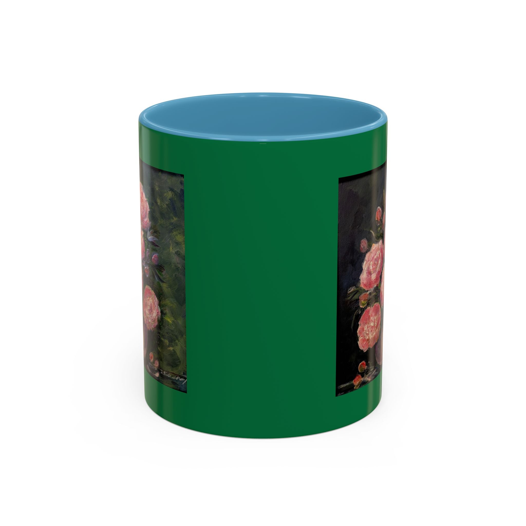 Pink Peony Bouquet Accent Coffee Mug — Floral Tea Cup for Garden Lovers