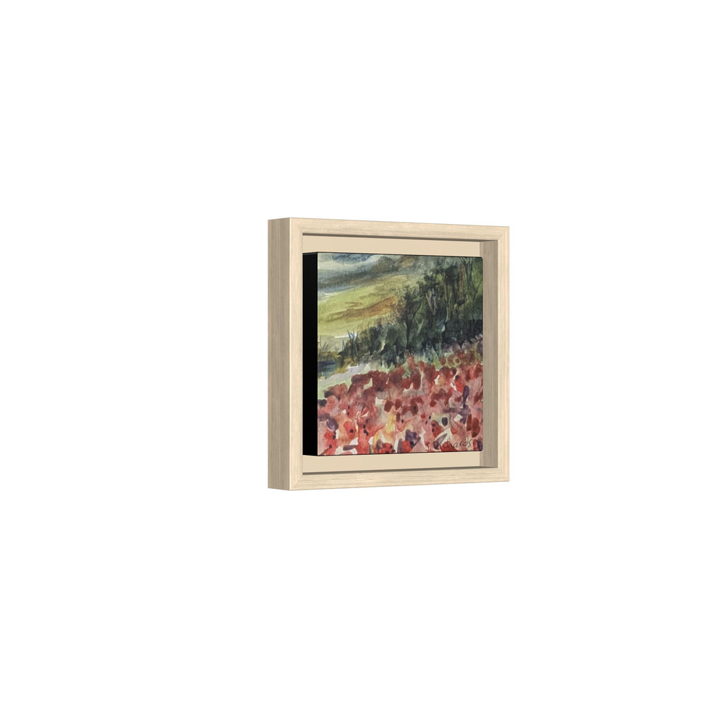Framed Poppies landscape Matte Canvas,   Multi-color frames)