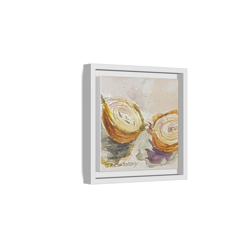 Onion Cut Watercolor Canvas Framed Wall Art | Matte Canvas, Framed